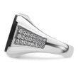 14k White Gold 5/8 carat Lab Grown Diamond VS/SI+ G+ and Onyx Complete Men's Ring, Size 10 - Birthstone Company