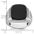 14k White Gold 5/8 carat Lab Grown Diamond VS/SI+ G+ and Onyx Complete Men's Ring, Size 10 - Birthstone Company