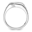 14k White Gold 1 3/8 carat Lab Grown Diamond VS/SI+ G+ Complete Satin Men's Ring, Size 10 - Birthstone Company