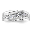 14k White Gold 1 3/8 carat Lab Grown Diamond VS/SI+ G+ Complete Satin Men's Ring, Size 10 - Birthstone Company
