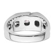 14k White Gold 1 3/8 carat Lab Grown Diamond VS/SI+ G+ Complete Satin Men's Ring, Size 10 - Birthstone Company