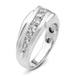 14k White Gold 1 3/8 carat Lab Grown Diamond VS/SI+ G+ Complete Satin Men's Ring, Size 10 - Birthstone Company