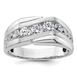 14k White Gold 1 3/8 carat Lab Grown Diamond VS/SI+ G+ Complete Satin Men's Ring, Size 10 - Birthstone Company