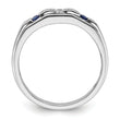 14k White Gold Men's Created Sapphire Complete Lab Grown VS/SI FG - Sophia Jewelers