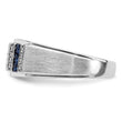 14k White Gold 1/5 carat Lab Grown Diamond VS/SI+ G+ and Lab Created Blue Sapphire Complete Men's Ring, Size 10 - Birthstone Company