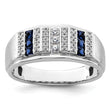 14k White Gold Men's Created Sapphire Complete Lab Grown VS/SI FG - Sophia Jewelers