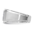 14k White Gold Men's Satin Complete Lab Grown VS/SI FGH Dia Ring - Sophia Jewelers