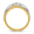 14k Two-tone Men's Polished and Satin Complete Lab Grown VS/SI FG - Sophia Jewelers