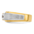 14k Two-tone 3/4 carat Lab Grown Diamond VS/SI+ G+ Complete Satin Men's Ring, Size 10 - Birthstone Company