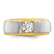 14k Two-tone 3/4 carat Lab Grown Diamond VS/SI+ G+ Complete Satin Men's Ring, Size 10 - Birthstone Company
