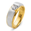 14k Two-tone 3/4 carat Lab Grown Diamond VS/SI+ G+ Complete Satin Men's Ring, Size 10 - Birthstone Company