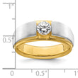 14k Two-tone 3/4 carat Lab Grown Diamond VS/SI+ G+ Complete Satin Men's Ring, Size 10 - Birthstone Company