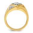 14k with White Rhodium 7/8 carat Lab Grown Diamond VS/SI+ G+ Complete Polished and Satin Men's Ring, Size 10 - Birthstone Company