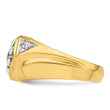 14k with White Rhodium 7/8 carat Lab Grown Diamond VS/SI+ G+ Complete Polished and Satin Men's Ring, Size 10 - Birthstone Company