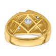 14k with White Rhodium 7/8 carat Lab Grown Diamond VS/SI+ G+ Complete Polished and Satin Men's Ring, Size 10 - Birthstone Company