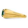14k 1/10 carat Lab Grown Diamond VS/SI+ G+ and Created Emerald Complete Men's Ring, Size 10 - Birthstone Company