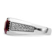 14k White Gold Men's Created Ruby Complete Lab Grown VS/SI FGH Di - Sophia Jewelers