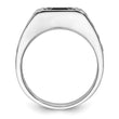 14k White Gold Black Rhodium 7/8 carat Lab Grown Diamond VS/SI+ G+ and Onyx Complete Men's Ring, Size 10 - Birthstone Company