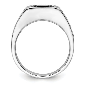 14k White Gold Men's Onyx Complete Lab Grown VS/SI FGH Dia Ring - Sophia Jewelers