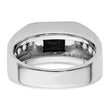 14k White Gold Black Rhodium 7/8 carat Lab Grown Diamond VS/SI+ G+ and Onyx Complete Men's Ring, Size 10 - Birthstone Company