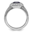 14k White Gold 1 carat Lab Grown Diamond VS/SI+ G+ and Created Blue Sapphire Complete Men, Size 10 - Birthstone Company