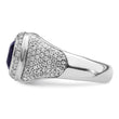 14k White Gold 1 carat Lab Grown Diamond VS/SI+ G+ and Created Blue Sapphire Complete Men, Size 10 - Birthstone Company