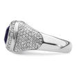 14k White Gold Men's Created Sapphire Complete Lab Grown VS/SI FG - Sophia Jewelers
