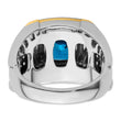 14k Two-Tone 3/4 carat Lab Grown Diamond VS/SI+ G+ and Blue Topaz Complete Men's Ring, Size 10 - Birthstone Company