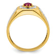 14K Men's Cr. Ruby Complete Lab Grown VS/SI FGH Dia Ring - Sophia Jewelers