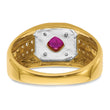 14k 5/8 carat Lab Grown Diamond VS/SI+ G+ and Created Ruby Complete Men's Ring, Size 10 - Birthstone Company