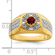 14k 5/8 carat Lab Grown Diamond VS/SI+ G+ and Created Ruby Complete Men's Ring, Size 10 - Birthstone Company