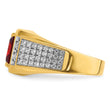 14K w/Rhodium Men's Cr. Ruby Complete Lab Grown VS/SI FGH Dia Rin - Sophia Jewelers
