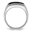 14k White Gold 1 carat Lab Grown Diamond VS/SI+ G+ and Onyx Complete Men's Ring, Size 10 - Birthstone Company