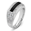 14k White Gold 1 carat Lab Grown Diamond VS/SI+ G+ and Onyx Complete Men's Ring, Size 10 - Birthstone Company
