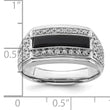 14k White Gold 1 carat Lab Grown Diamond VS/SI+ G+ and Onyx Complete Men's Ring, Size 10 - Birthstone Company