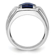14k White Gold Men's Created Sapphire Complete Lab Grown VS/SI FG - Sophia Jewelers