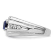 14k White Gold Men's Created Sapphire Complete Lab Grown VS/SI FG - Sophia Jewelers