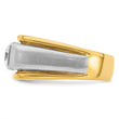 14k Two-tone 3/4 carat Lab Grown Diamond VS/SI+ G+ Complete Polished and Satin Men's Ring, Size 10 - Birthstone Company