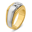 14k Two-tone 3/4 carat Lab Grown Diamond VS/SI+ G+ Complete Polished and Satin Men's Ring, Size 10 - Birthstone Company