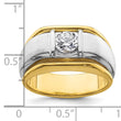 14k Two-tone 3/4 carat Lab Grown Diamond VS/SI+ G+ Complete Polished and Satin Men's Ring, Size 10 - Birthstone Company