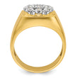 14k Two-tone Men's Polished and Satin Complete Lab Grown VS/SI FG - Sophia Jewelers