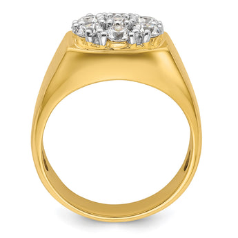14k Two-Tone 1 3/8 carat Lab Grown Diamond VS/SI+ G+ Complete Men's Cluster Ring, Size 10 - Birthstone Company