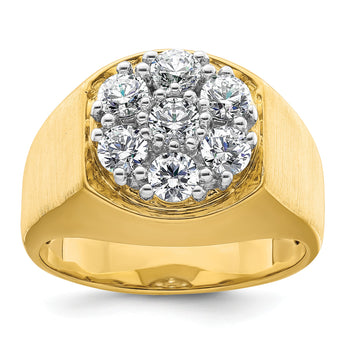 14k Two-Tone 1 3/8 carat Lab Grown Diamond VS/SI+ G+ Complete Men's Cluster Ring, Size 10 - Birthstone Company