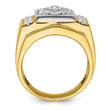 14k Two-tone Men's Polished and Satin Complete Lab Grown VS/SI FG - Sophia Jewelers