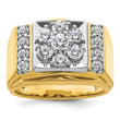 14k Two-tone Men's Polished and Satin Complete Lab Grown VS/SI FG - Sophia Jewelers