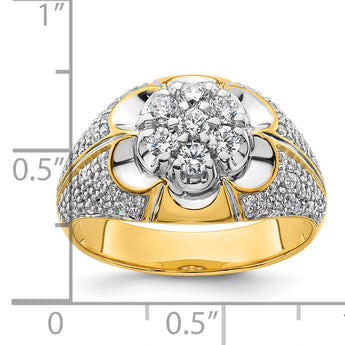 14k Two-tone Men's Polished Complete Lab Grown VS/SI FGH Dia Ring - Sophia Jewelers