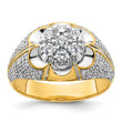 14k Two-tone Men's Polished Complete Lab Grown VS/SI FGH Dia Ring - Sophia Jewelers