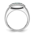 14k White Gold 1/3 carat Lab Grown Diamond VS/SI+ G+ and Created Emerald Complete Men's Ring, Size 10 - Birthstone Company