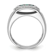 14k White Gold Men's Created Emerald Complete Lab Grown VS/SI FGH - Sophia Jewelers
