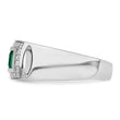 14k White Gold Men's Created Emerald Complete Lab Grown VS/SI FGH - Sophia Jewelers